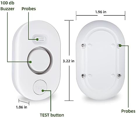 Water Leak Detector Sensor Alarm: Water Flooding Monitor for Home Adjustable Wet Moisture Alert Smart Sink Overflow Monitoring Pipe Leakage Drip Detection Warning for Basement Floor (5*Sensor) - Image 5