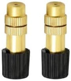Adjustable Flow Brass Spray Nozzle + Connector Drip Irrigation Nozzle Outdoor Botanical Garden Courtyard Greenhouse Cooling Spray System 50pc Copper Nozzle by Unknown