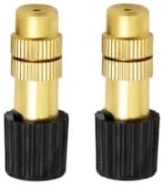 Adjustable Flow Brass Spray Nozzle + Connector Drip Irrigation Nozzle Outdoor Botanical Garden Courtyard Greenhouse Cooling Spray System 50pc Copper Nozzle by Unknown