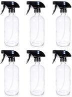 6-Pack Glass Spray Bottle with Adjustable Trigger Sprayer, 16 oz / 500 ml by Sunshine+Mason+Co.