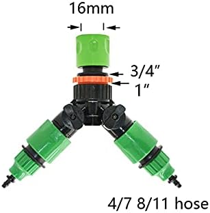 Hose Connector Adapter 1/2/4 Way Garden Faucet Brass Plastic 4/7mm 8/11mm Garden Hose Distributor Y-type Watering Connector Distributor For Irrigation Pipe (Color : Silver) - Image 7