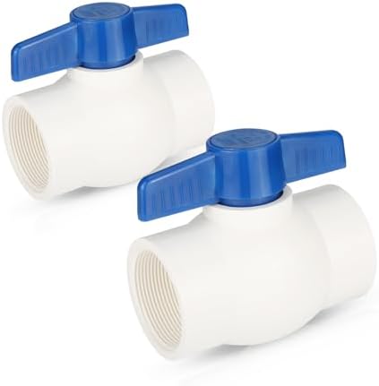 2piece EFIELD 2" PVC Ball Valve (FPT Threaded) Schedule 40,Blue Lever by EFIELDPEXTUBING