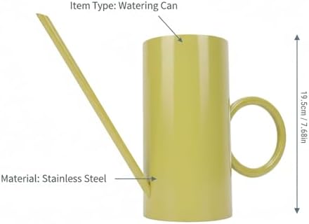 Dpofirs No Spills Watering Can for Indoor Gardening | Stainless Steel Long Spout 33.5cm Pot for Succulents (Yellow) - Image 2