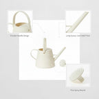 1 Gallon Plastic Watering Can with Long Spout & Dual Handles for Indoor Plants, Hanging Baskets - White, Yellow, Green, Gray - Image 6