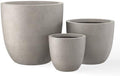 Kante Set of 3 Weathered Concrete Bowl Planters 18" 14" 10" Dia by Unknown