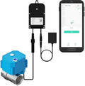 YoLink Wireless Smart Valve Control Kit, NSF Certified 1" Stainless Steel Motorized Valve, Wireless Controller 2, LoRa Long Range, D2D Offline with Leak Sensors, 2 Years Battery Backup by YoLink