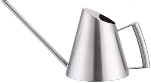 Mini Watering Can Made of Stainless Steel, Modern, 400 Ml, Long Spout, Brushed, Silver-Colored, for Home and Office by Unknown