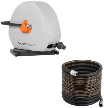 Giraffe Tools Retractable Sprinkler Soaker Hose Reel and Garden Hose 5/8", 75ft Lightweight Hybrid Hose by GiraffeTools