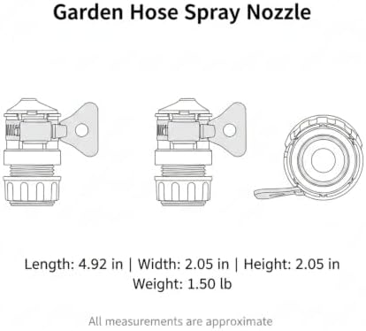 Zinc Alloy Garden Hose Spray Nozzle - Watering Wand with Adjustable Multi-Pattern Head for Outdoor Cleaning & Gardening - Image 7