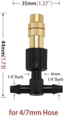 10–100Pcs Adjustable Brass Spray Nozzles with 1/4" Tee Joint - Image 3
