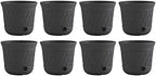 Suncast 8 Pack 14" x 12" Round Resin Decorative Weatherproof Outdoor Hideaway Standard Garden Hose Storage Pot with Drainage Holes, Gray by Suncast