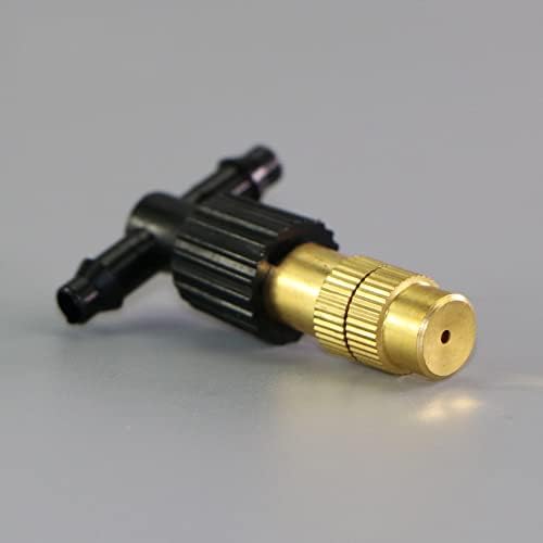 Copper Misting Nozzle 1/4'' Barb Tee Connector Adjustable Brass Mist Spray Atomizer Watering Garden - Image 4