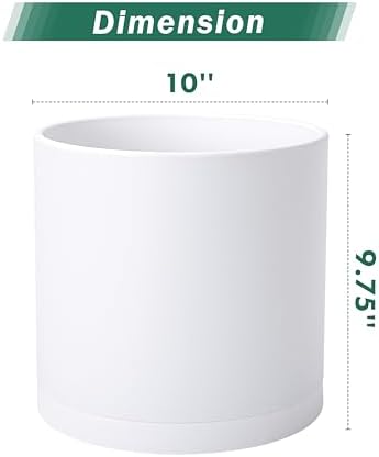 D'vine Dev 2-Pack White Plastic Planters with Saucers, 10 in, 74-Z-N-1 - Image 2