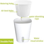 3" Self Watering Pots,20 Sets Self Watering Planter Pots for Indoor Plants with Water Level Indicator and Multiple Vents,Self Watering Planters,Self Watering Plant Pot for House Plants,Flowers,Herbs - Image 3
