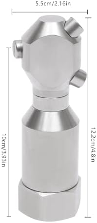 1/2" Cleaning Nozzle, 360° Rotating Spray Nozzle, 303 Stainless Steel Washing Nozzle, 50L/Min Flow High Pressure Continuous Rotary Washer Nozzle for Barrel Tank Cleaning - Image 2