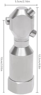 3/4" Portable Rotary Cleaning Nozzle with 3 Jet, Head Internal Thread Washing Nozzle 360° Rotating Stainless Steel Washing Spray Nozzle for Indoor/Outdoor Cleanings (1/2" Internal Thread) - Image 3