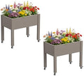 Fancyango Raised Garden Bed with Wheels 26.3" Hx2 -Gray by Warmnestforpets
