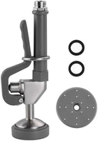 Commercial Pre Rinse Sprayer Head: 7/8"-20UNEF Handle Grip Assembly Pre Rinse Sprayer with - 1.3/3.85 GPM High Pressure Spray Head - Sink Faucet Replacement Part - Gray and Brushed Nickel by IVIGA
