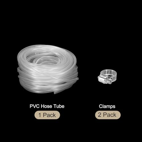 MECCANIXITY Clear PVC Tubing 1/4" ID 3/8" OD Plastic PVC Tube Flexible Water Hose 100ft for Industrial Tubing, Aquariums, 6.4mm x 9.5mm,with 2pcs Clamps - Image 3