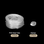 MECCANIXITY Clear PVC Tubing 1/4" ID 3/8" OD Plastic PVC Tube Flexible Water Hose 100ft for Industrial Tubing, Aquariums, 6.4mm x 9.5mm,with 2pcs Clamps - Image 3