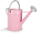 Metal Watering Can for Outdoor Plants, 1.7 Gallon Pink Garden Watering Can for Flower, Houseplants, Galvanized Finish by LONGRUNNEW
