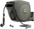 Vego Garden Hose Reel Retractable 1/2" x 100ft Wall Mounted Hose Reel Automatic Rewind, Any Length Lock with 9 Patterns Sprayer Nozzle, Quick Connector and Adjustable shot Nozzle by VegoGarden