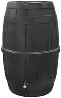 TierraVerde 39-Gallon Knock Down Rain Barrel with Brass Spigot, Black – Plastic Outdoor Water Collection Container with Planter Top – Irrigation Supply for Gardening, Lawn & Landscaping by Unknown