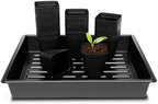 RooTrimmer 3.15 inch (8CM) Square Nursery Pots 100 pcs, Sturdy Seedlings Trays 5 Pcs, Seeds Starter Germination Tray, Microgreening Planter Nursery Propagation 5 Sets by RooTrimmer