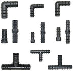 Garden Plumbing Hose Adapter 16mm 20mm 25mm PE Pipe Barb Connector T-shaped Elbow Repair End Plug 1/2 3/4" Garden Drip Irrigation Pipe Connector Connector 4PC (Color : Black) - Image 3