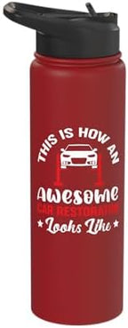 Awesome Car Restorator Oldtimer Cars Mechanic Stainless Steel Insulated Water Bottle by Unknown