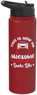 Awesome Car Restorator Oldtimer Cars Mechanic Stainless Steel Insulated Water Bottle by Unknown