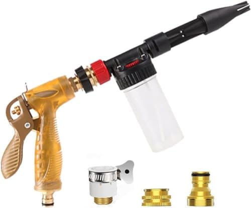 Portable High Pressure Water Gun Foam Pot Nozzle Garden Hose Water Gun Car Wash Cleaning Water Gun for Watering Garden by Unknown