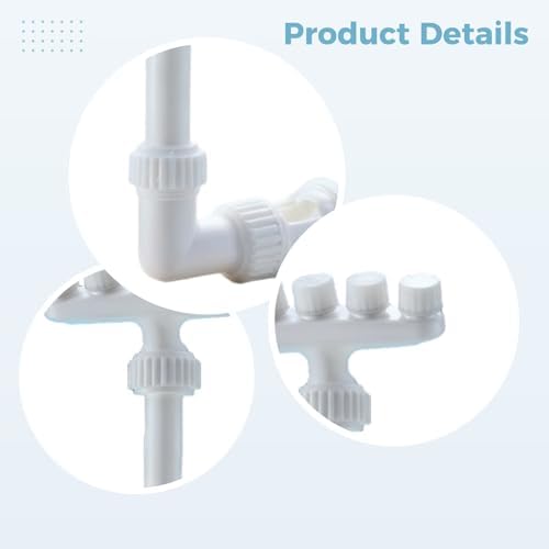 5-Head Pool Fountain Waterfall with 3-Layer Adapter, Adjustable 360° Rotating Top Nozzle, Garden Sprinkler for Above Ground and Inground Pools, Fish Pond, White - Image 5
