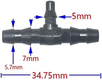 Hose Barb Connectors Tee Cross Reducing Connector Water Splitter For 3/5 4/7 Hose Drip Irrigation System Joints 30Pcs (Color : 4I7 to 3I5mm) - Image 2