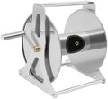 Stainless Steel Garden Hose Reel, Heavy-Duty Wall Mount or Free Standing Water Hose Storage Rack, 164FT Capacity, Durable Aluminum Alloy & Brass Construction, Easy Crank Handle for Yard, Garden, Lawn by RIAHNEAH
