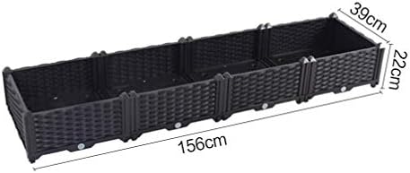 Hershii Plastic Rectangular Raised Garden Bed Indoor Outdoor Planter Box Kit Container for Growing Vegetables, Plants, Herbs, Flowers & Succulents - Black - 61.41 X 15.35 X 8.66 Inches - Image 2