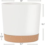 kubvici Plant Pots for Indoor Plants, 2 Pack 10 Inch Plant Pot Plastic Flower Pots Planters with Drainage Saucer for Indoor Outdoor Garden Home (10" White) - Image 3