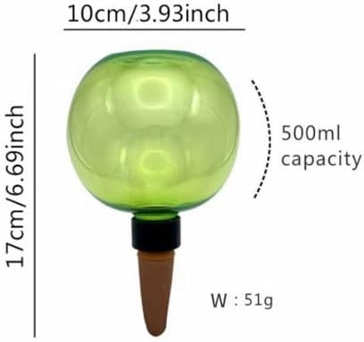 Komorebi Large Plant Watering Ball 17.6 oz- Top-Fill-Self Water Planter Indoor/Outdoor Plastic Slow-Release Water Ball Terracotta for Plants (4, Green) - Image 4