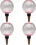 4 Pcs Self Watering Globes for Indoor Plants, 16.9 fl oz Pink Ceramic Plant Waterer, Bubble Shaped Houseplant Irrigation System, 6.69 x 3.93 in for Potted Succulents, Flowering Plants by LUMINFLY