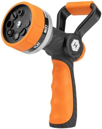 fireman hose nozzle 8 pattern, heavy duty fireman watering sprayer, 8 spray pattern garden nozzle, leakproof yard plant water nozzle, car wash fire style spray nozzle by Unknown