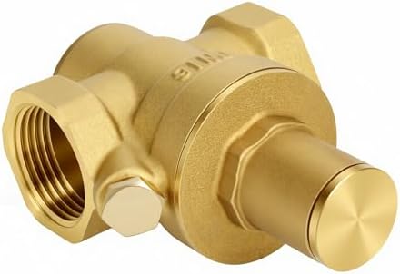 Focket Water Pressure Regulator, Heavy Duty Brass 1in Adjustable Pressure Reducing Valve, RV Water Regulator with Gauge for Garden Hose Drip Irrigation Home Appliances Pipe - Image 2