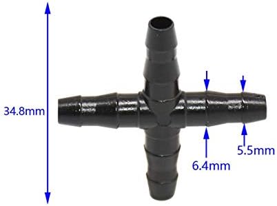 Hose Connector 1/4" Cross Connector 4/7 Hose 4 Way Divider Garden Irrigation Barb Drip Irrigation Fitting 1000 Pcs (Color : Black) - Image 7