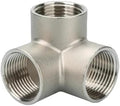 BUILDRA 1/4" 3/8" 1/2" 3/4" 1" 1.2" .5" Female 3/4/5 Ways Corner Splitter Stainless Steel Pipe Fitting Connector(3 Ways,1/2") by Unknown