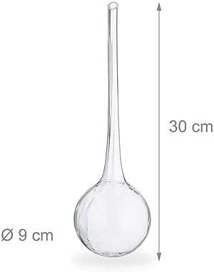 Relaxdays Watering Globes Glass, Set of 4, H x D 30 x 9 cm, Watering Balls for Plants, Watering Aid Holiday, Transparent - Image 4