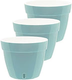 Gardenera 11.8" ASTI Self Watering Planter (Set of 3) in Menthol/White - Modern Flower Pot with Water Level Indicator for All House Plants, Flowers, Herbs, Succulents and Hanging Plants by Gardenera