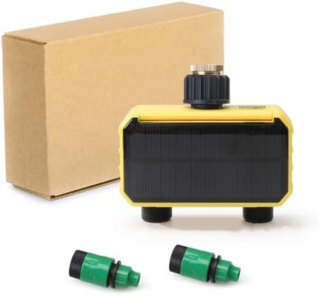 Solar Powered Automatic Water Timer with Double Valves Digital Water Timer for Garden Sprinkler and Drips Irrigation - Image 7