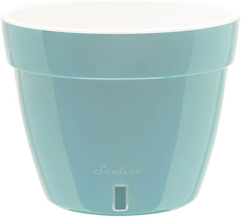 DECOPOTS - 3 Pack - Self Watering Planter - Modern Flower Pot with Water Level Indicator for All House Plants, Flowers, Herbs - Height 8.3 inches (Diameter 10.6", Menthol - White) - Image 2
