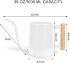 Watering Can Indoor Plants, 35 oz/1000 ml Metal Stainless Steel Watering Can Pot with Long Spout for Indoor House Plants Bonsai Outdoor Garden Flower Decorative (White) - Image 7