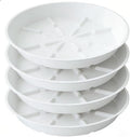 4 Pack of 14 inch Plant Saucer Plant Tray, Plastic Plant Saucer, Plant Tray for Pots, Plant Saucers for Indoors Planter, Garden Water Plate Bowls for Gallon Grow Bags (White) by Unknown
