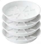 4 Pack of 14 inch Plant Saucer Plant Tray, Plastic Plant Saucer, Plant Tray for Pots, Plant Saucers for Indoors Planter, Garden Water Plate Bowls for Gallon Grow Bags (White) by Unknown